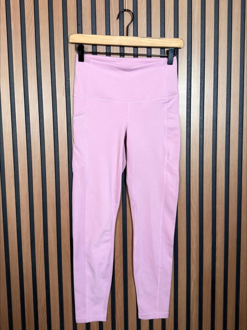 Yogalicious Lux Leggings Small Womens Pink Side Pocket Athletic Stretch